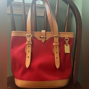 Dooney and Bourke Vintage Cabriolet red bucket bag